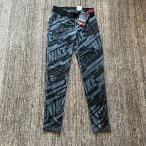 Girls Nike Pro Patterned Leggings, Size L, NWT